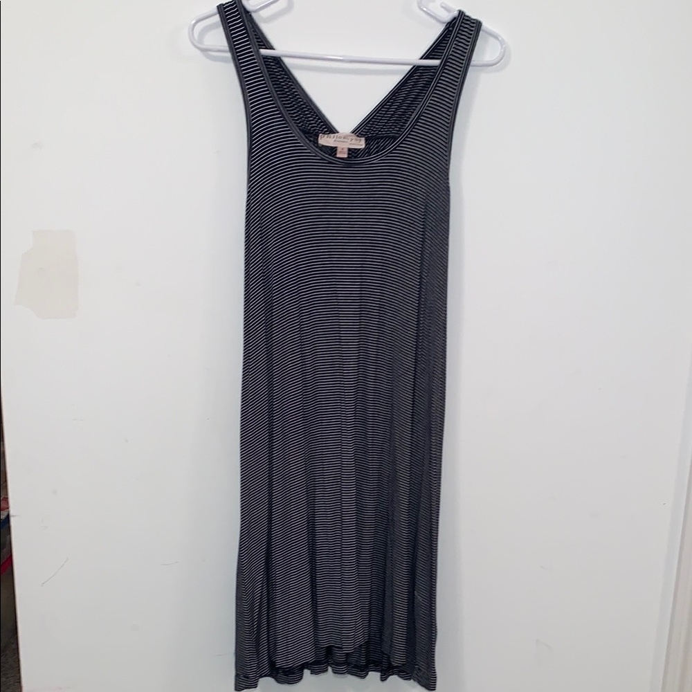 Philosophy Black and White Striped Sleeveless Dress